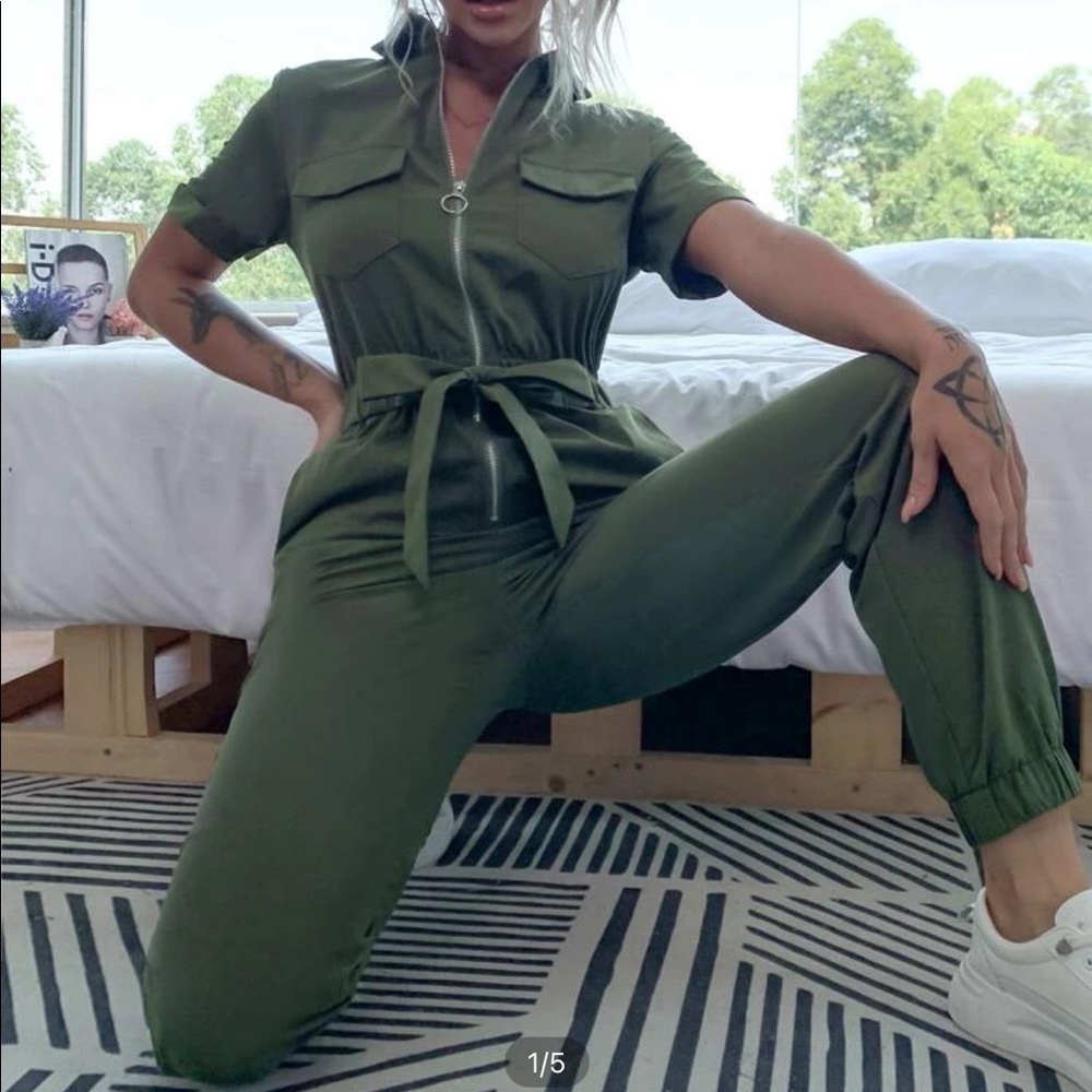 Olive green jumpsuit